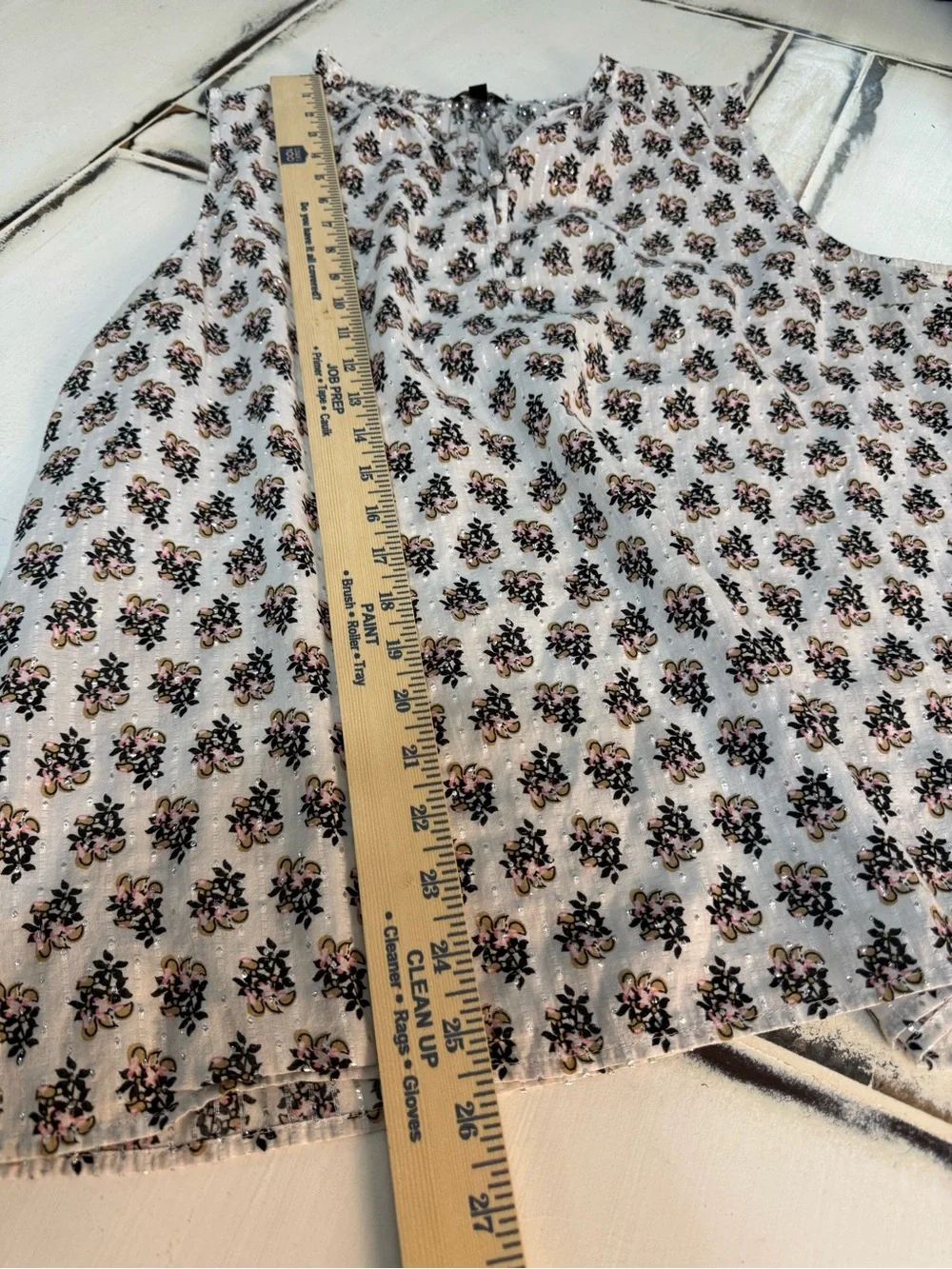 Talbots XL floral metallic-thread sleeveless blouse, Size XL - Picture 12 of 12